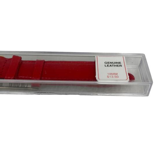 Vintage GUESS Leather Watch Band Strap Replacement Red 18MM New - Picture 2 of 12